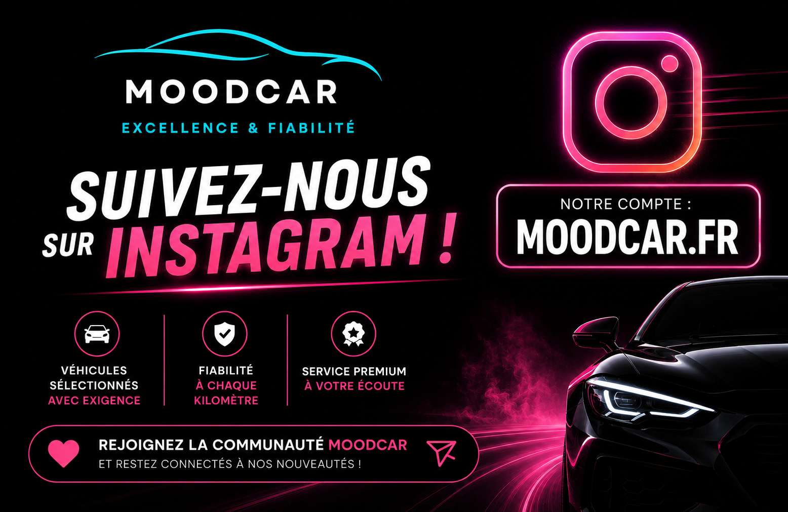 Suivez MoodCar sur Instagram - MOODCAR.FR